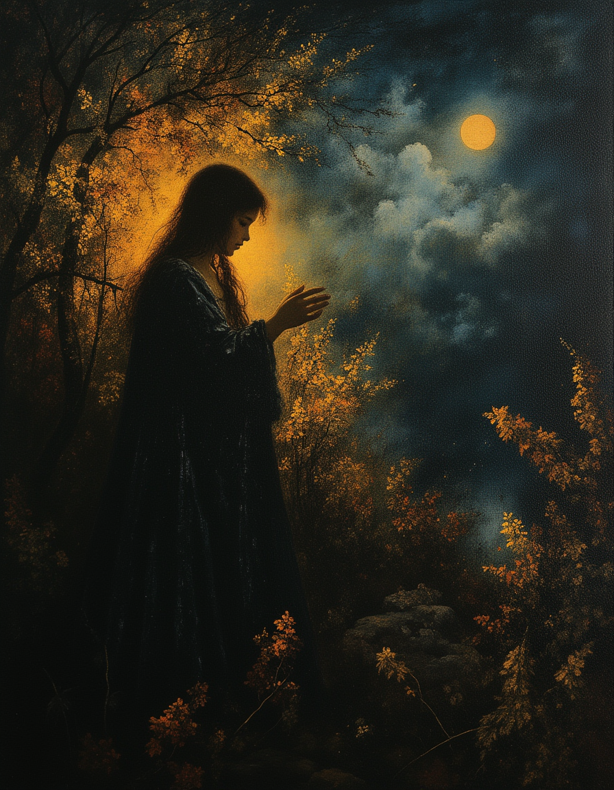 Masterpiece, high quality, Oil Painting, storybook-inspired folk art with dreamlike details. the universe loves me, she send me light of love, and I accept it, frail tween girl, fantastical, focus on the girl, Masterpiece, intricate lines, intriguing atmosphere, delicate features, elaborate details, (2/3 rule composition:0.5), ultra detailed, romantic, rich deep, novuschroma, del1cate_balance style, in the style of Rembrandt. FS, vantablack <lora:style_of_Rembrandt_FLUX_135:.8> <lora:- Flux1 - vanta_black_V2.0:.6> <lora:Delicate_Balance:.3> <lora:neeeg_f1:-1> <lora:113_novuschromaFLX_1:.2> <lora:FS_v2:.4>