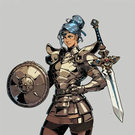 score_9, score_8_up, score_7_up, surealism knight, sword and shield, armor