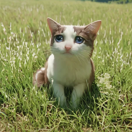 score_9, score_8_up, score_7_up,sad cat meme, (masterpiece, best quality:1.4), close-up , sitting, field of grass, sky, forest background, <lora:sad_cat_pony27:0.6>,full body cat