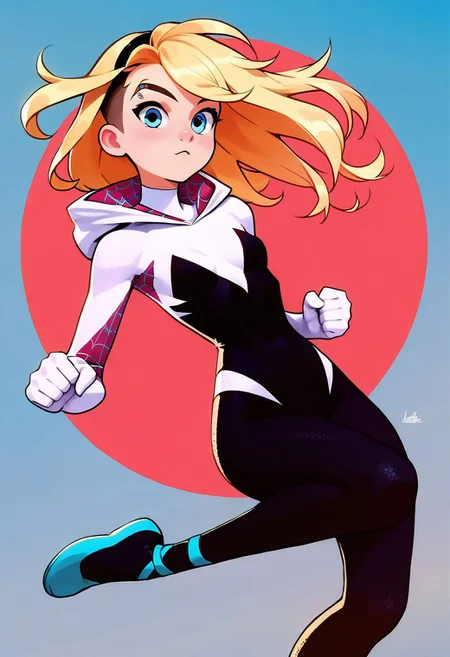 score_9, score_8_up, score_7_up, score_6_up, score_5_up, score_4_up, spider gwen, thin, tiny waist, narrow hips, small breasts, flat tummy, legs, sexy action pose, super cute, source_anime, perfect hands, hands rating_questionable,<lora:princess_xl_v2:0.5>, <lora:hand 4:1>