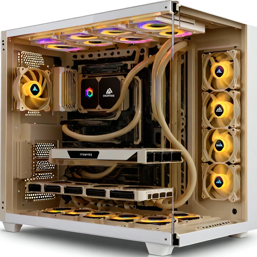 (pc showcase, fully equipped, liquid cooling tubing, rgb lights, White case) <lora:46_pc_showcase:1.1>
Beige background,
high quality, professional, highres, amazing, dramatic,
(Lavender fields and soft sunset hues:0.5),
