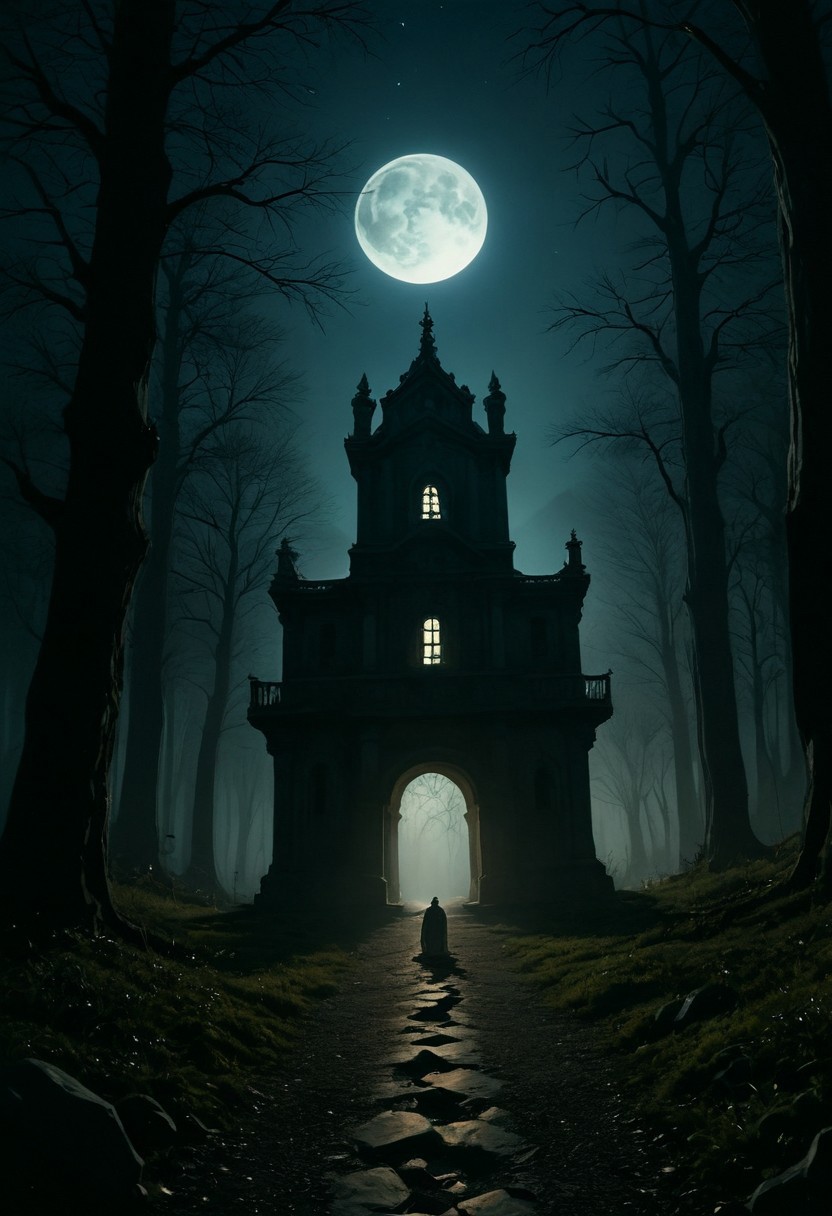 In the tranquil moonlit night, a lone Witcher rides through the ancient forests of the Continent. His silhouette is stark against the silver glow of the full moon, his form outlined by the ethereal light. The dense woods whisper ancient secrets as his horse treads through the mist-covered pathways. His eyes, keen and watchful, scan the shadows for any sign of danger. Behind him, the moon hangs low, casting its soft light over the medieval landscape, illuminating the towering trees and the winding path ahead. The air is thick with magic, and the night holds both mystery and danger in equal measure. vibrant, beautiful, translucent, intricate, detailed, many details, extreme detailed, full of details, Wide range of colors. Dramatic,Dynamic,Cinematic,Sharp details, Insane quality. Insane resolution. Insane details. Masterpiece. 32k resolution.