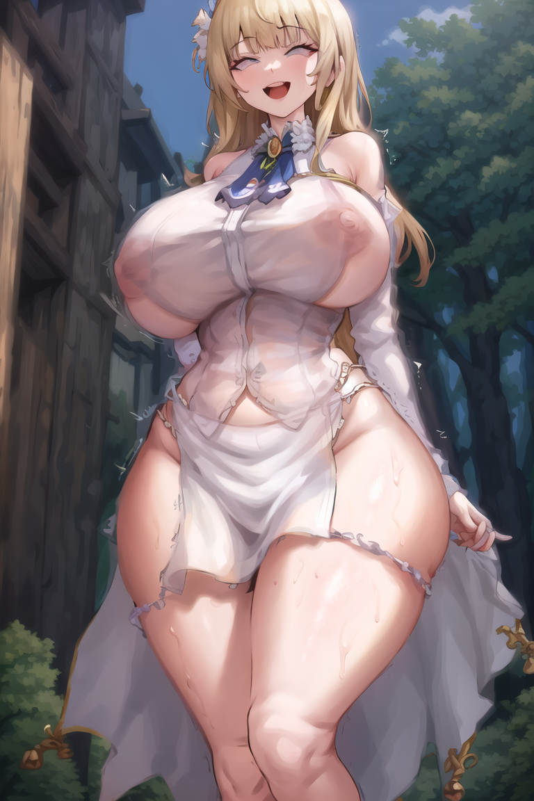 ultra realistic 8k cg, masterpiece, ((ultra detailed background, delicate pattern, intricate detail)), (highly detailed, fine details), best quality, 1girl, (photorealistic:1.4),beautiful lighting,  absurdres, kitagawa marin, kitasch, wind lift, floating hair, :d, tied shirt, cyan necktie, RAW photo, film, gigantic breasts, huge breasts, large breasts, curvy, <lora:HugeASS:1> <lora:stylepoper-10:1>
