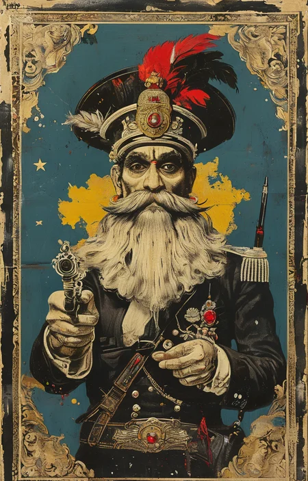 masterpiece,best quality,<lora:tbh238-sdxl:0.9>,illustration,style of Ravi Zupa, portrait of noble man