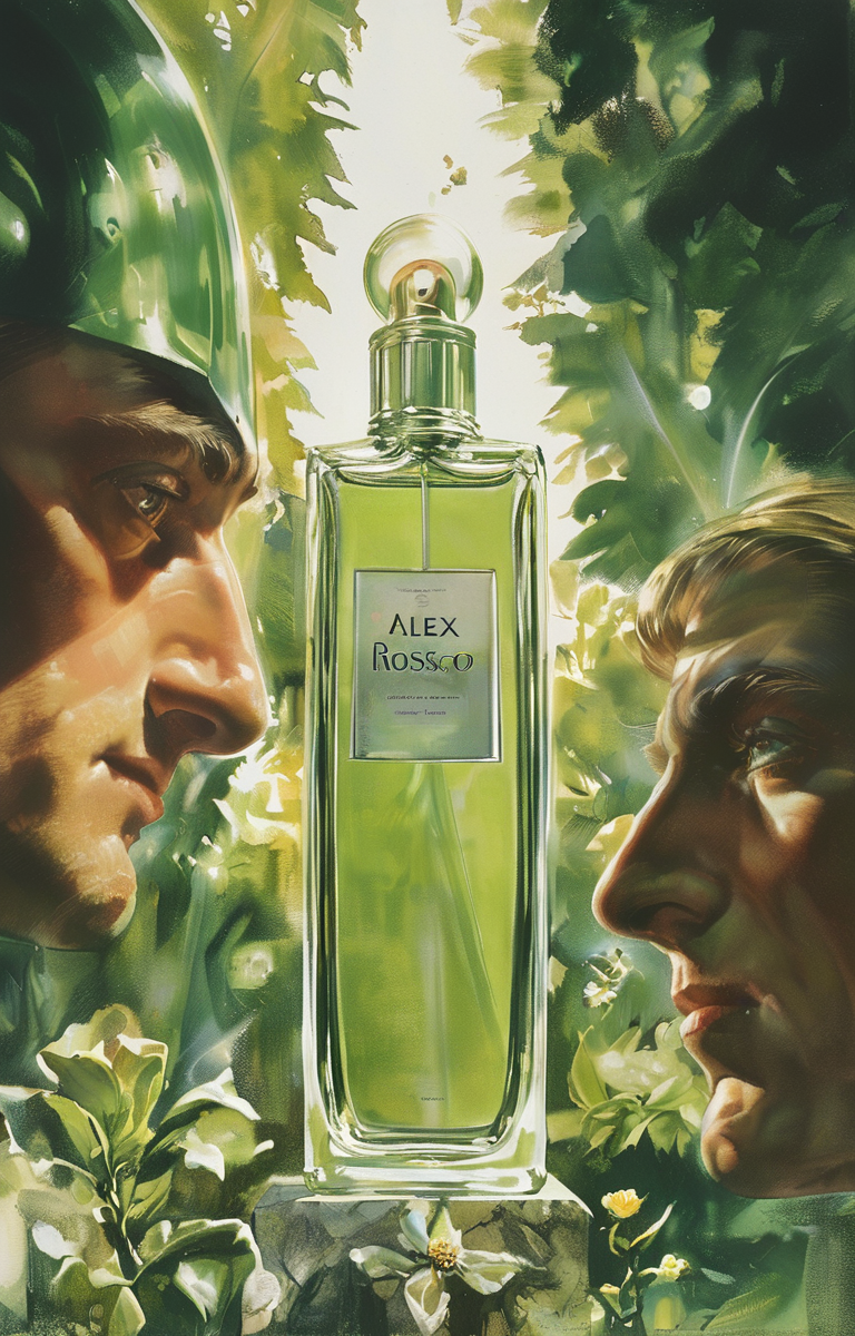 masterpiece,best quality,<lora:tbh234-sdxl:0.9>,illustration,style of Alex Ross A bottle of perfume in garden