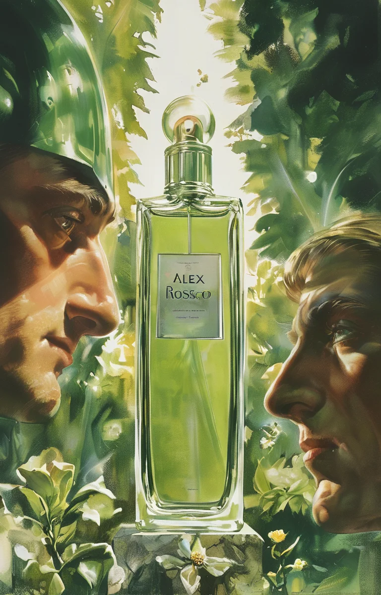masterpiece,best quality,<lora:tbh234-sdxl:0.9>,illustration,style of Alex Ross A bottle of perfume in garden