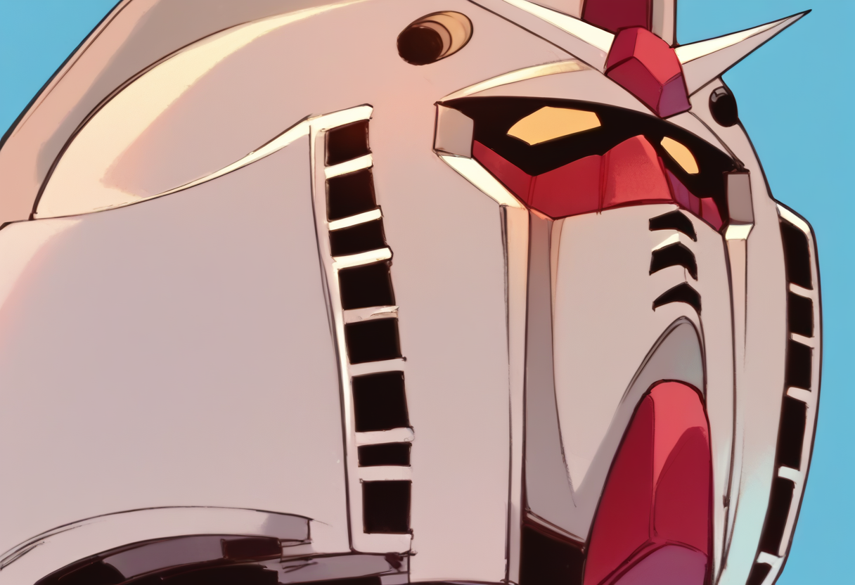 (score_9:0.9),score_8_up,score_7_up,anime style,rating_safe,(zPDXL),<lora:Gundam RX-78-2 ponyXL v1.5:1>,Gundam RX-78-2,looking up,solo,upper body,