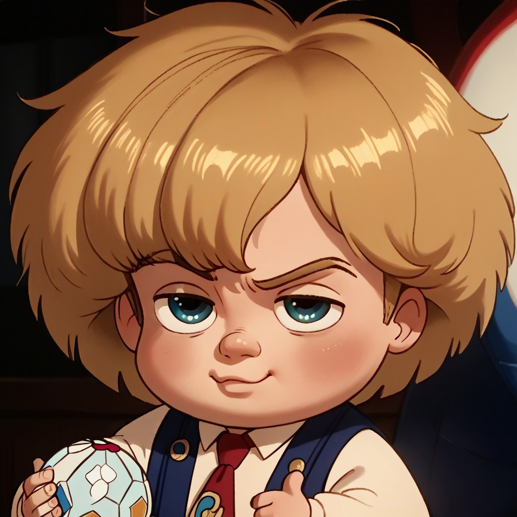 score_9, score_8, score_7, 1boy, solo, chibi, light rainbow hair, afro bangs hair, light rainbow eyes, pale faced, light rainbow necktie, formal, light rainbow suit, light rainbow coat uniform, light rainbow pants, light rainbow shoes, holding a ball, bus station, upper body