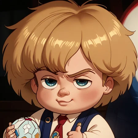 score_9, score_8, score_7, 1boy, solo, chibi, light rainbow hair, afro bangs hair, light rainbow eyes, pale faced, light rainbow necktie, formal, light rainbow suit, light rainbow coat uniform, light rainbow pants, light rainbow shoes, holding a ball, bus station, upper body