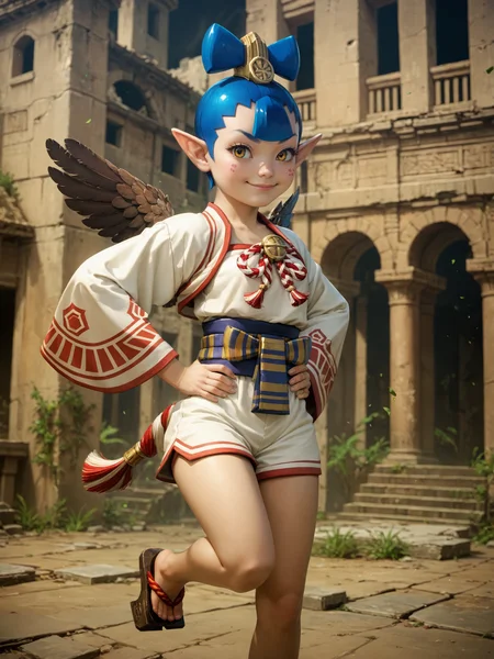 score_9, score_8_up, score_7_up, score_6_up, score_5_up, score_4_up, realistic,
1girl, amanozako <lora:amanozako_(smtv)-PD-1.0:1>,
flying, smug, hands on hips, chibi, building ruins
