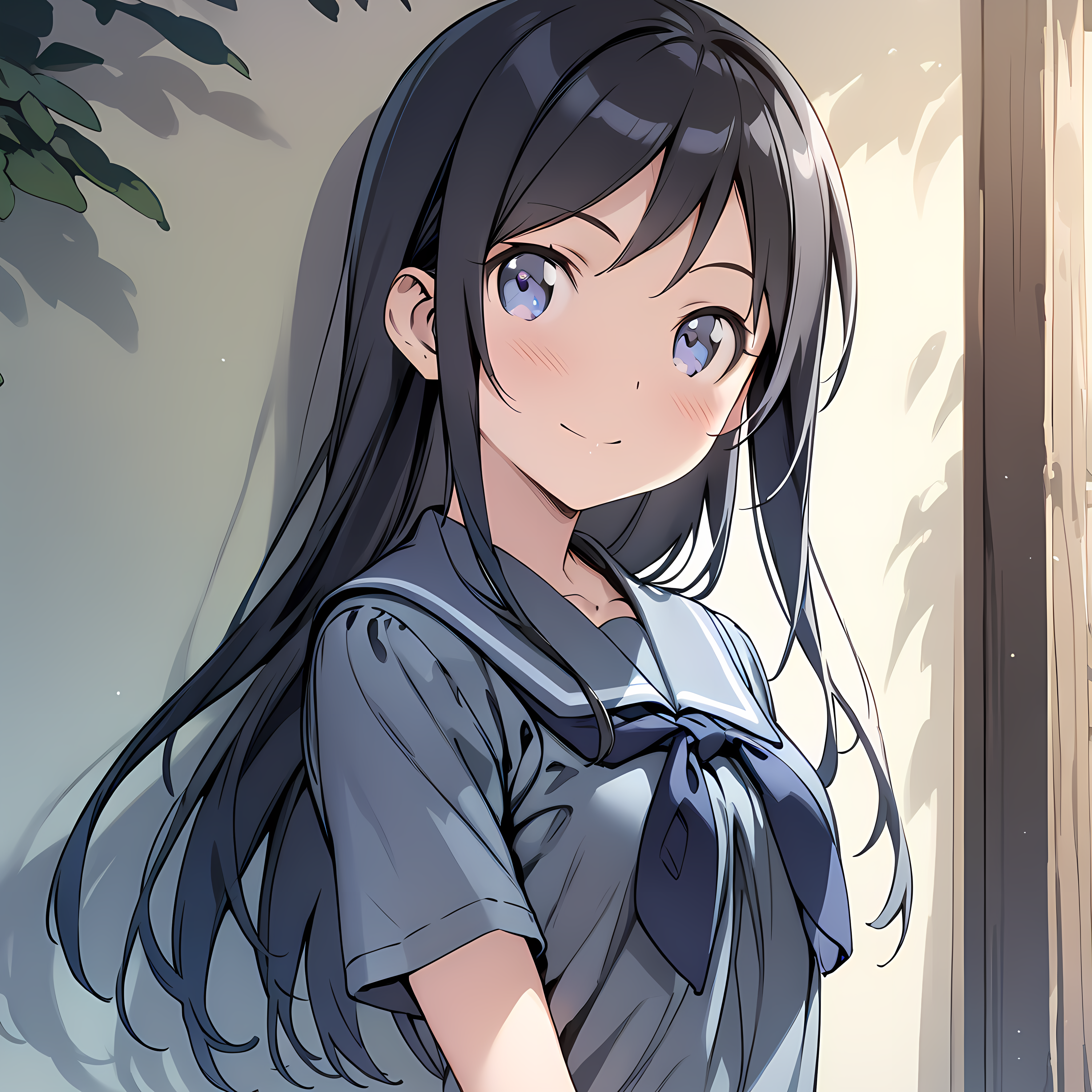 (masterpiece),(best quality),(ultra-detailed),(best illustration),(best shadow),(absurdres),(detailed background),(very aesthetic), ayase aragaki, 1girl, solo, long hair, smile, blush, blue eyes, black hair, looking at viewer, schoolgirl uniform, upper body, skirt,  <lora:Ayase_Aragaki_-_Oreimo:1>
