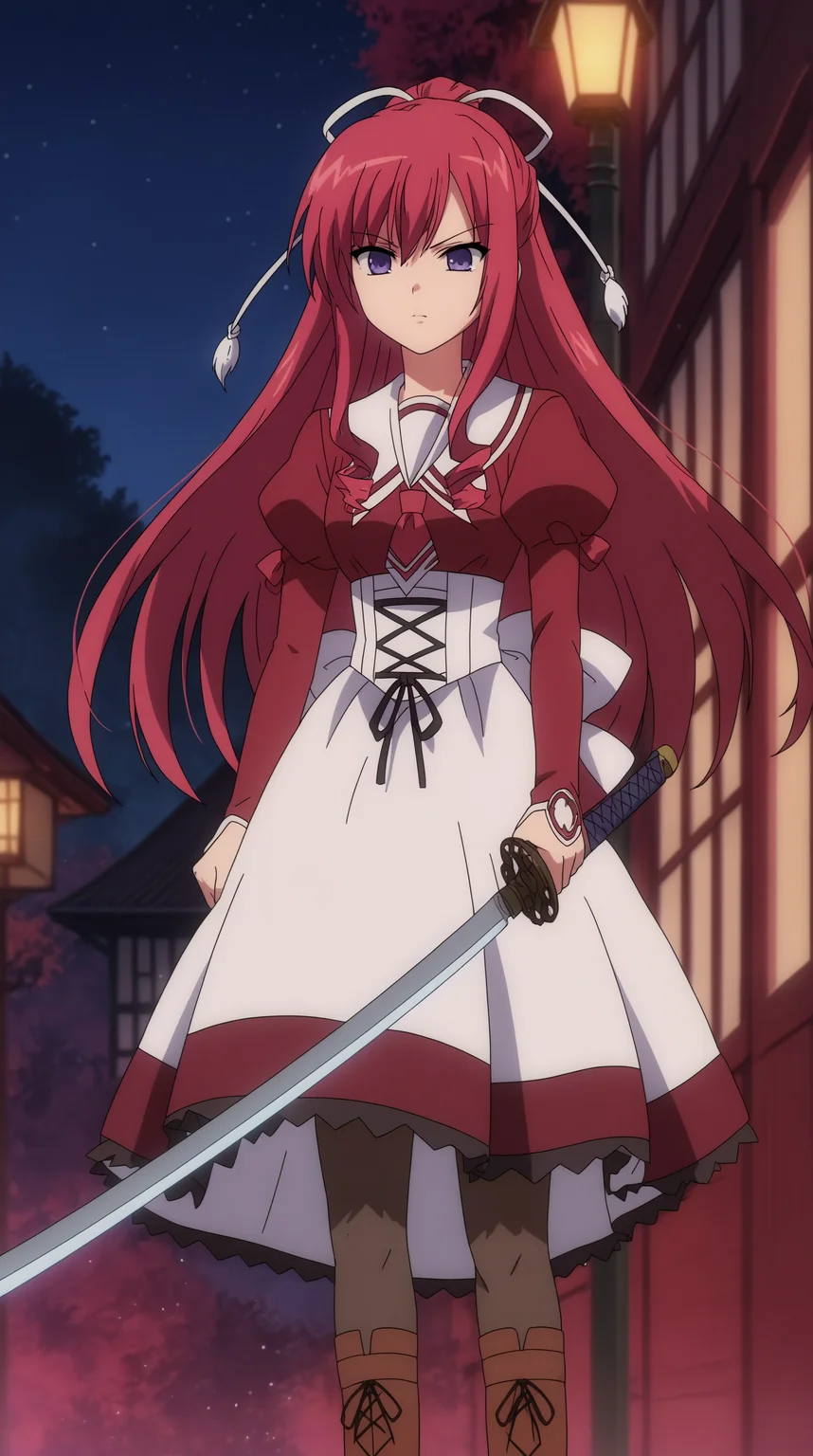 score_9, score_8_up, score_7_up,anime_source, source_anime, best background, detailed background, anime screencap, 4k, upscale, Misuzu Kusakabe, Main Outfit, solo, weapon, sword, katana, outdoors, night, <lora:JN_Misuzu_Kusakabe_Pony:0.8>