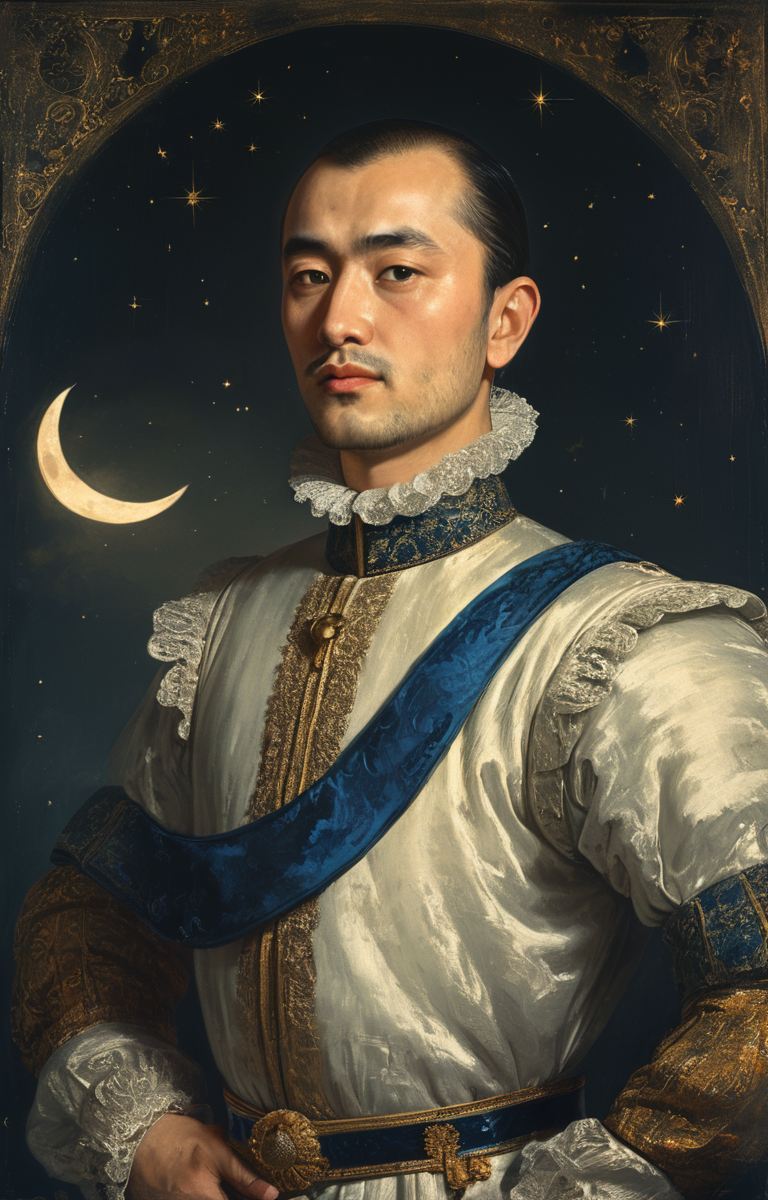 masterpiece,best quality,<lora:tbh67-sdxl:0.6>,illustration,MOON, portrait of noble man