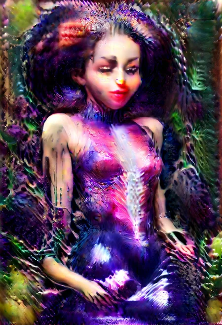 A 70s advertisement for Welch's, featuring a sexy model wearing a purple velvet dress with a giant purple afro made of bunches of grapes, drinking a Welch's grape soda from a can.
juicy fruit, grape, made out of, made from fruits, SummerBreeze-70s, purpleslime, made out of, juicy fruit, juice