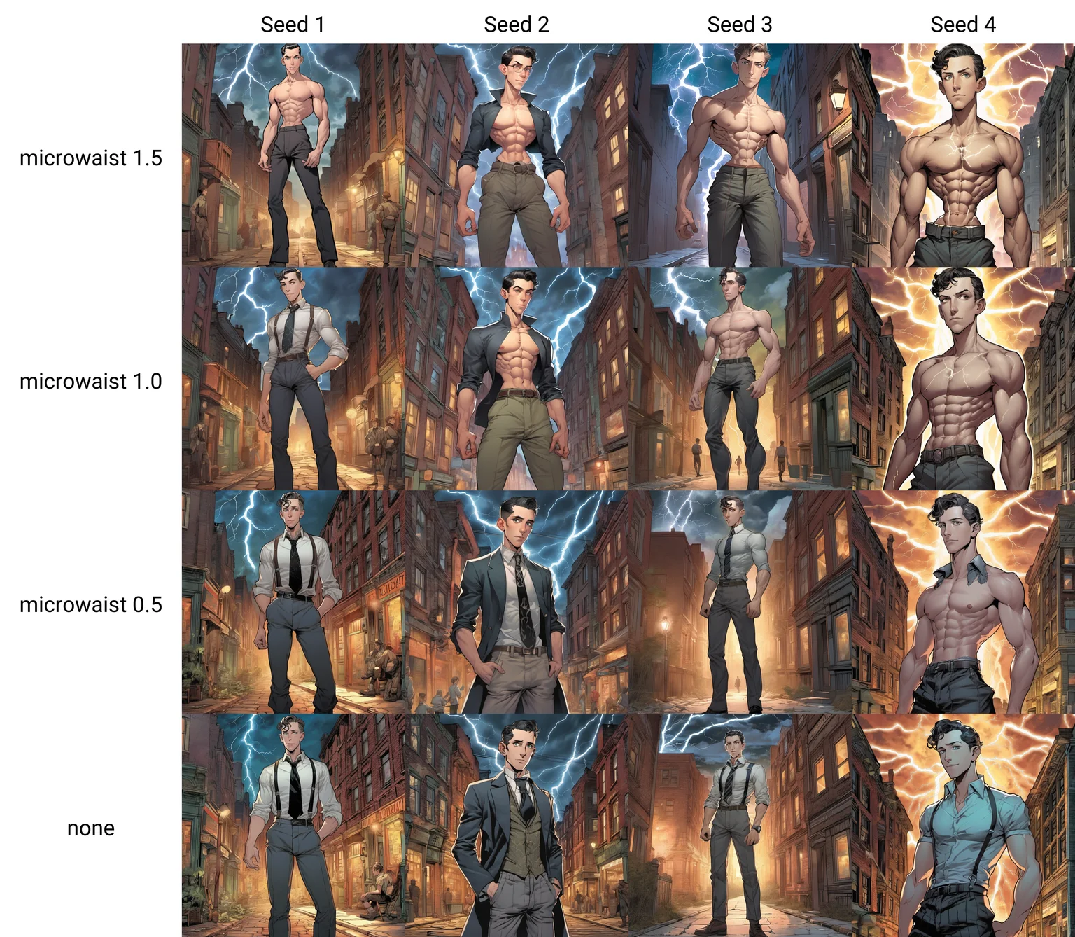 1boy, microwaist, twink, thighs, boyish, librarian, novel cover, hp lovecraft, lightning in the background, in a victorian city, skinny, visible abs, hyper muscle, tiny waist, masculine, pants bulge, stubble