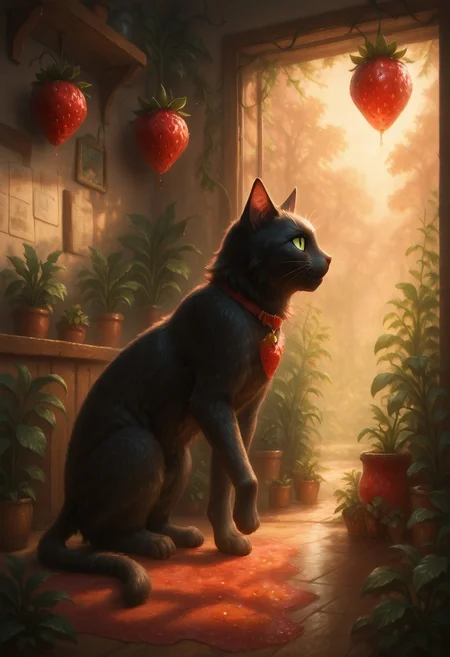 masterpiece, best quality,
strbrry, cat, (greyscale:0.5)