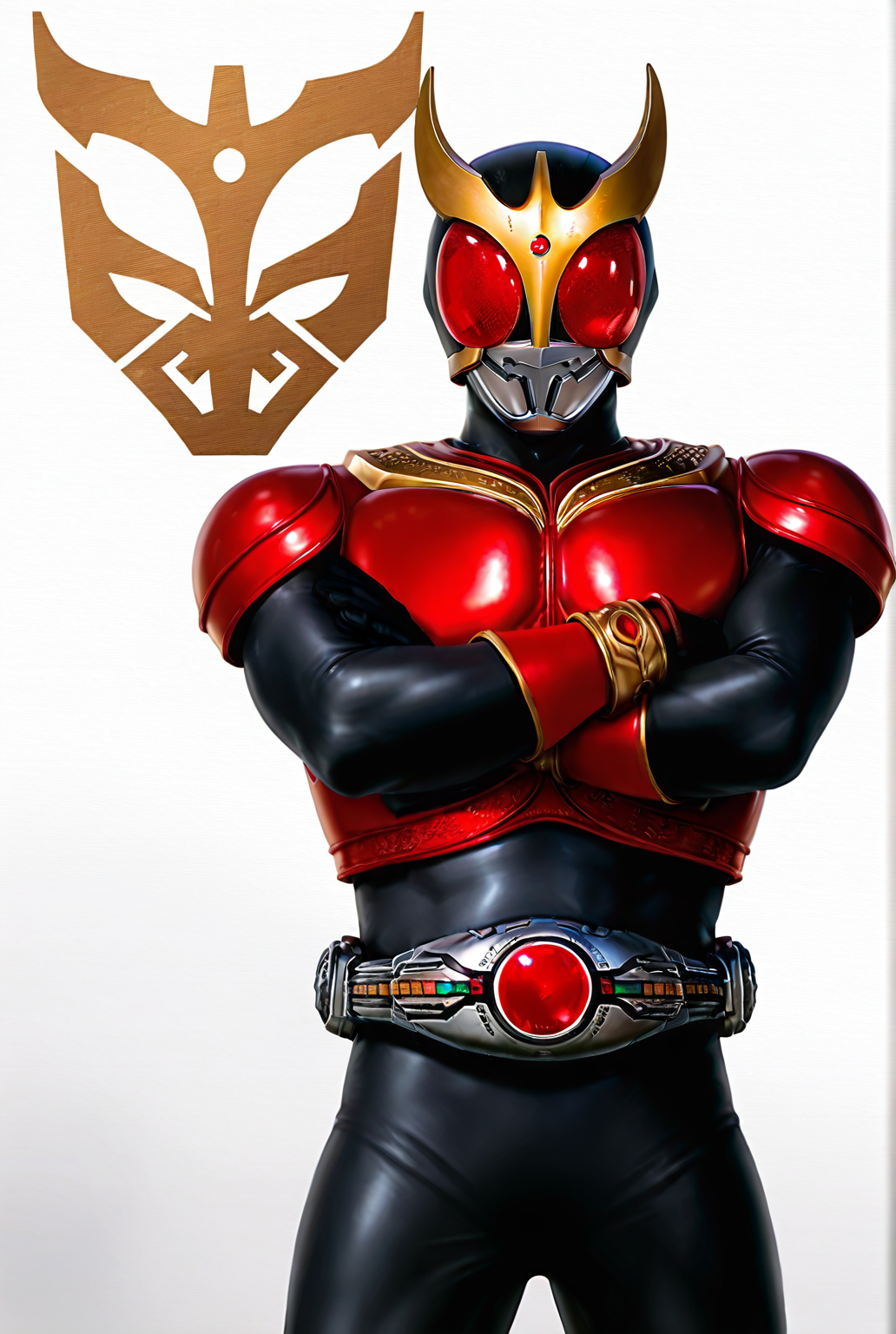 score_9,score_8_up,score_7_up,best quality,ultra-detailed,high resolution,digital painting,8k,1boy,solo,cowboy shot,male focus,bara,detailed face,helmet,tokusatsu,armor,belt,bodysuit,gloves,standing,crossed arms,<lora:add-detail-xl:1>,<lora:Kamen Rider Kuuga:0.8>,kamen rider kuuga,<lora:League_of_Legends__illustrious-XL:0.6>,