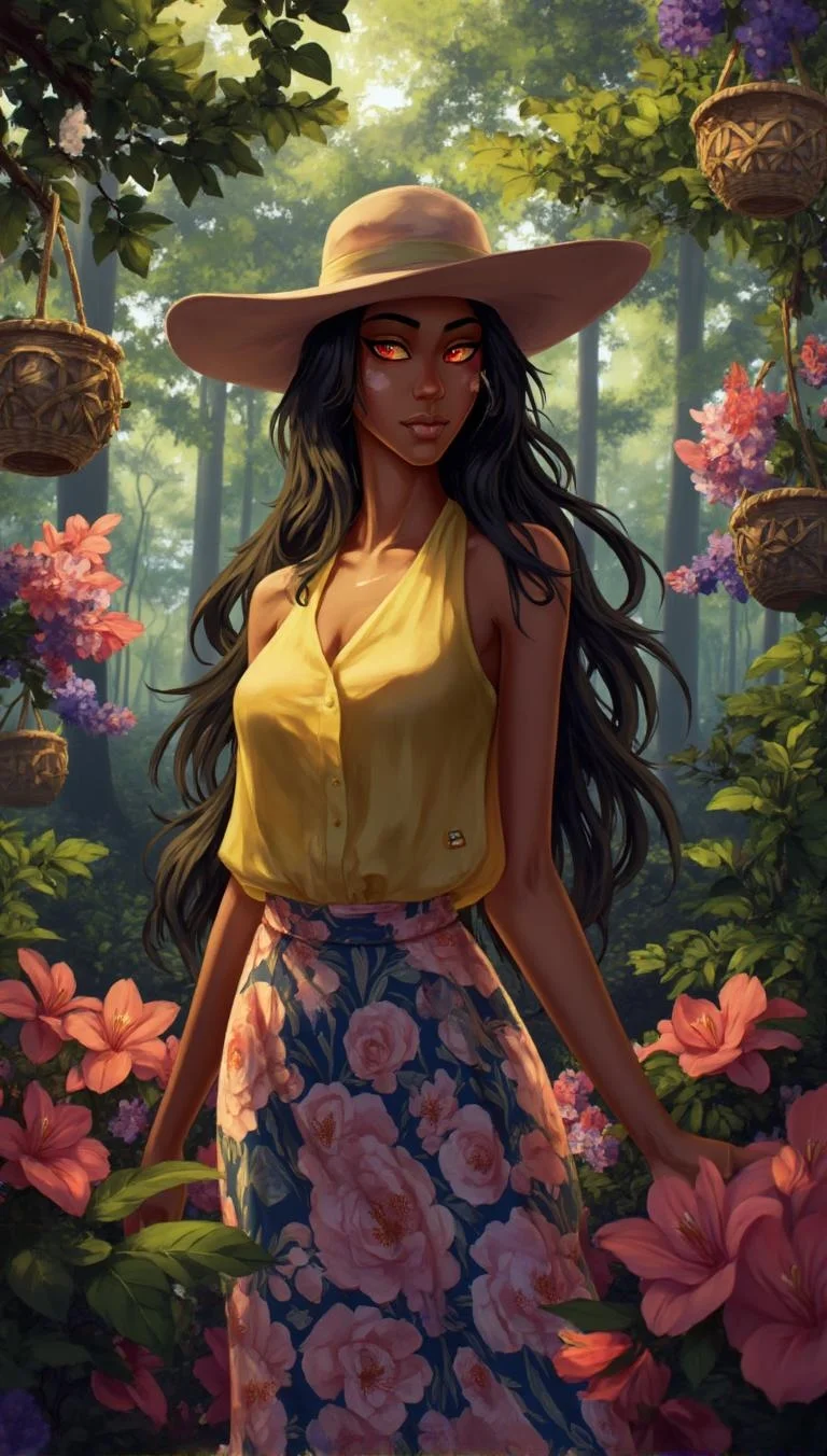 <lora:ck-LttleGhost-000011.safetensors:1> in the style of ck-lttlegh0st
In the hazy, dreamlike state that follows a profound subspace, the world is transformed into a vibrant, surreal landscape. A dark-skinned woman, her skin glowing with an ethereal warmth, stands at the center of a lush, enchanted garden. Her long, dark hair cascades down her back like a waterfall of silk, and her glowing red eyes, now soft and tinged with a deep, inner light, seem to pierce through the veil of reality. She wears a wide-brimmed hat, its edges slightly blurred, casting a gentle shadow over her face. Her yellow blouse, a soft, sunlit hue, clings to her form, while her pink and dark blue floral skirt flows like a delicate tapestry, each petal and leaf a testament to the beauty of the moment.
Around her, the garden is a tapestry of colors and textures, each element heightened and intensified. The flowers are impossibly vivid, their petals shimmering with a soft, almost iridescent glow. The baskets hanging from the branches of the trees are woven with intricate patterns, each one a symbol of trust and connection. The air is thick with the scent of blooming blooms, and the rustle of leaves seems to whisper secrets of surrender and peace.
In this surreal world, the lines between reality and fantasy blur, and the woman stands as a beacon of grace and serenity, her presence a testament to the deep, emotional journey she has just experienced.