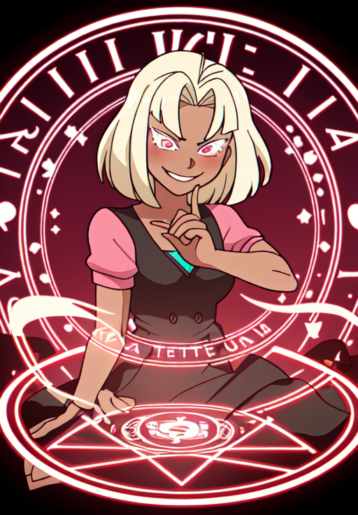 <lora:UQHolder:0.6>,Tena_Vita,1girl,smirk,magic circle,