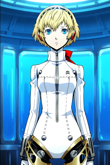 anime screencap, anime coloring, detailed face, masterpiece, best quality, very aesthetic, absurdres, volumetric lighting, official style, amazing quality, ultra detailed, highres, amazing quality, scenery, beautiful detailed hair, beautiful detailed eyes,
<lora:StS-Illustrious-Detail-Slider-v1.0:4>
girl is 18 years old,
<lora:Persona_5_Royal_and_Strikers_2D_cutscene_art_style_Illustrious_V2:.8>
in a laboratory,
aegis_(persona), persona, 1girl, blonde_hair, blue_eyes, cowboy shot, robot, white outfit,
looking at the viewer, neutral expression,