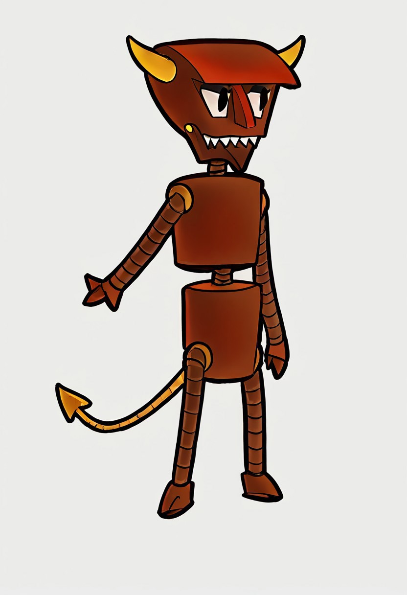 score_9, score_8_up, score_7_up, b33lz3b0t, robot, tail, Black eyes, chibi, full body