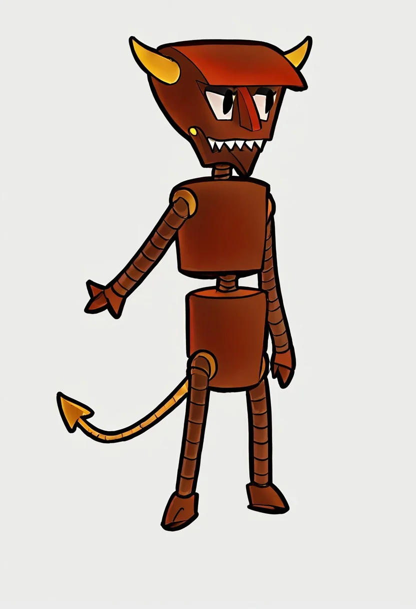 score_9, score_8_up, score_7_up, b33lz3b0t, robot, tail, Black eyes, chibi, full body