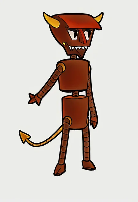 score_9, score_8_up, score_7_up, b33lz3b0t, robot, tail, Black eyes, chibi, full body