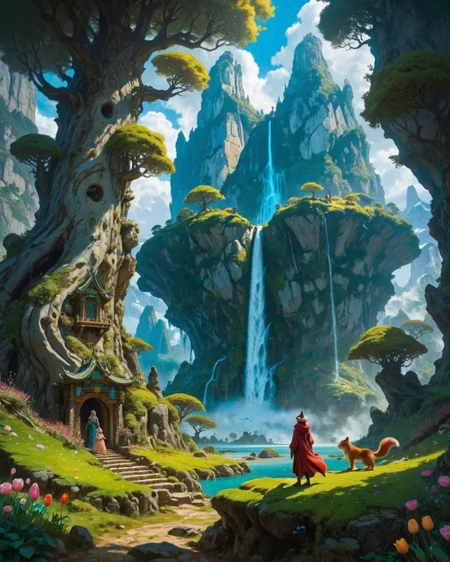 ethereal fantasy concept art of ethereal fantasy concept art of anime artwork Art painting by Salvador Dalí and Takashi Murakami , ,, glacial erratics turned forest monoliths where lichen rune puzzles guard spring secrets, their surfaces mapped by squirrel-stone masons,fey courts hidden behind waterfalls of liquid rainbows, where changeling diplomats broker dream treaties through gardens of singing tulips,
<lora:iLLMythG0thicL1nes:0.7> G0thicL1nes,
<lora:extremely_detailed:0.7> extremely detailed ,
<lora:add-detail-xl:0.7>,
<lora:softdigital2x2:0.15>,
<lora:EpicF4nta5yXL:0.3>, . anime style, key visual, vibrant, studio anime, highly detailed . magnificent, celestial, ethereal, painterly, epic, majestic, magical, fantasy art, cover art, dreamy, magnificent, celestial, ethereal, painterly, epic, majestic, magical, fantasy art, cover art, dreamy