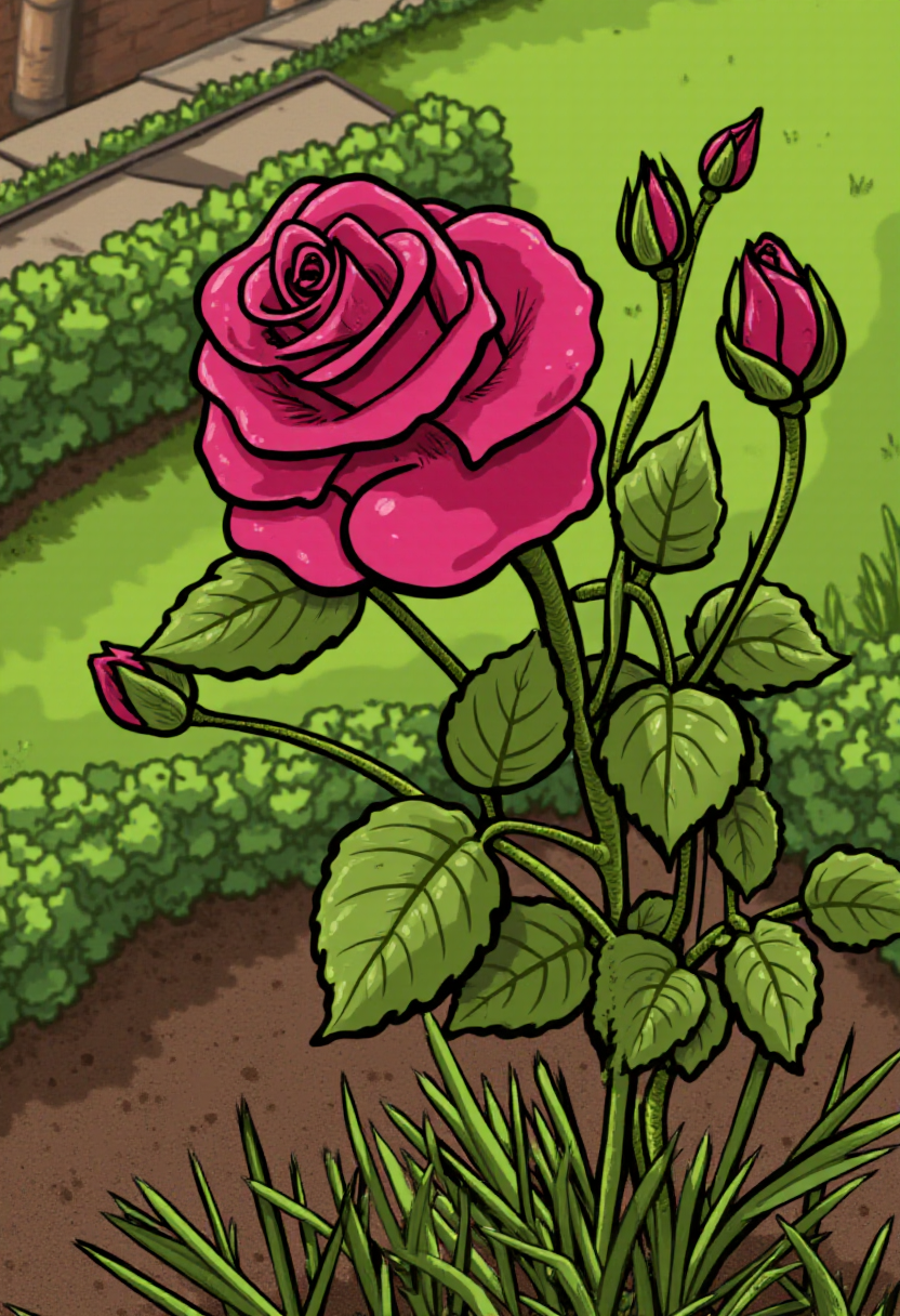 <lora:Butt_Stuff_FLUX-000018:1> 
Cartoon illustration of a rose shaped like a human buttocks, with exaggerated proportions, in a garden. Garden background