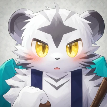 score_9, score_8_up, score_7_up, zPDXL3, ((((sdgs4by zuppu11)))), sichiseki (kemokami), 1boy, furry, kemono, cute, solo, blushing