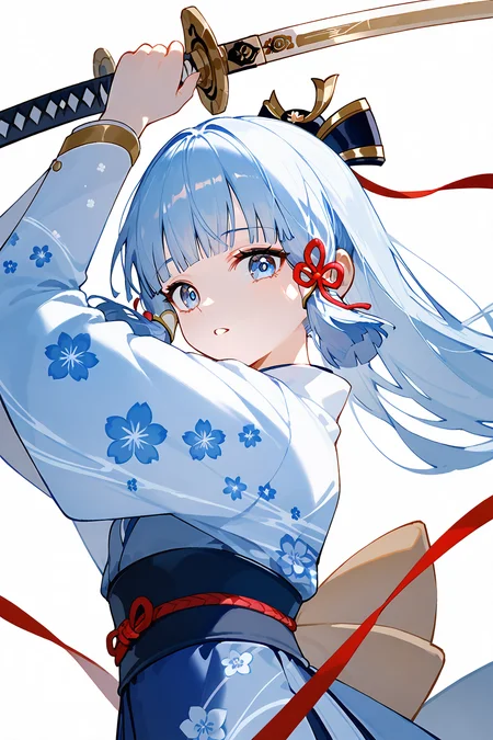 (score_9,score_8_up,score_7_up),<lora:Kamisato Ayaka(Genshin Impact)-v1:1>,Kamisato Ayaka(Genshin Impact),1girl,weapon,sword,holding sword,solo,japanese clothes,holding,holding weapon,long hair,white background,kimono,blue eyes,bangs,looking at viewer,hair ribbon,ribbon,wide sleeves,hair ornament,blunt bangs,parted lips,floral print,upper body,katana,long sleeves,white kimono,tress ribbon,blue hair,mole under eye,sidelocks,light blue hair,red ribbon,mole,white hair,alternate costume,print kimono,alternate hairstyle,obi,breasts,floating hair,bow,sash,arms up,from side,flower knot,hair bow,
NSFW,expressive,amazing quality,ultra hd 32k,