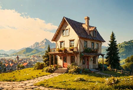 score_9, score_8_up, score_7_up,score_9, score_8_up, score_7_up, scenery, ranch-style house, ((cityscape))