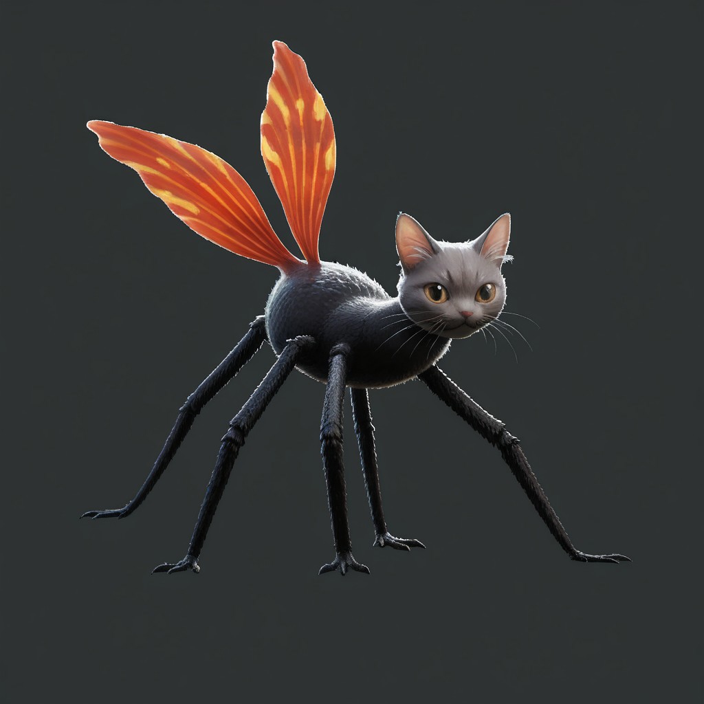 score_9, score_8_up, score_7_up, (source_realistic:0.5),
p0k3m0n, pokemon, pokemon (creature), no humans, transparent background, simple background, full body, solo, standing,
(cat:1.05), (tit:1.2), (Hummingbird:1.2), (spider:1.2), (salamander:1.1),
simple background, grey background,