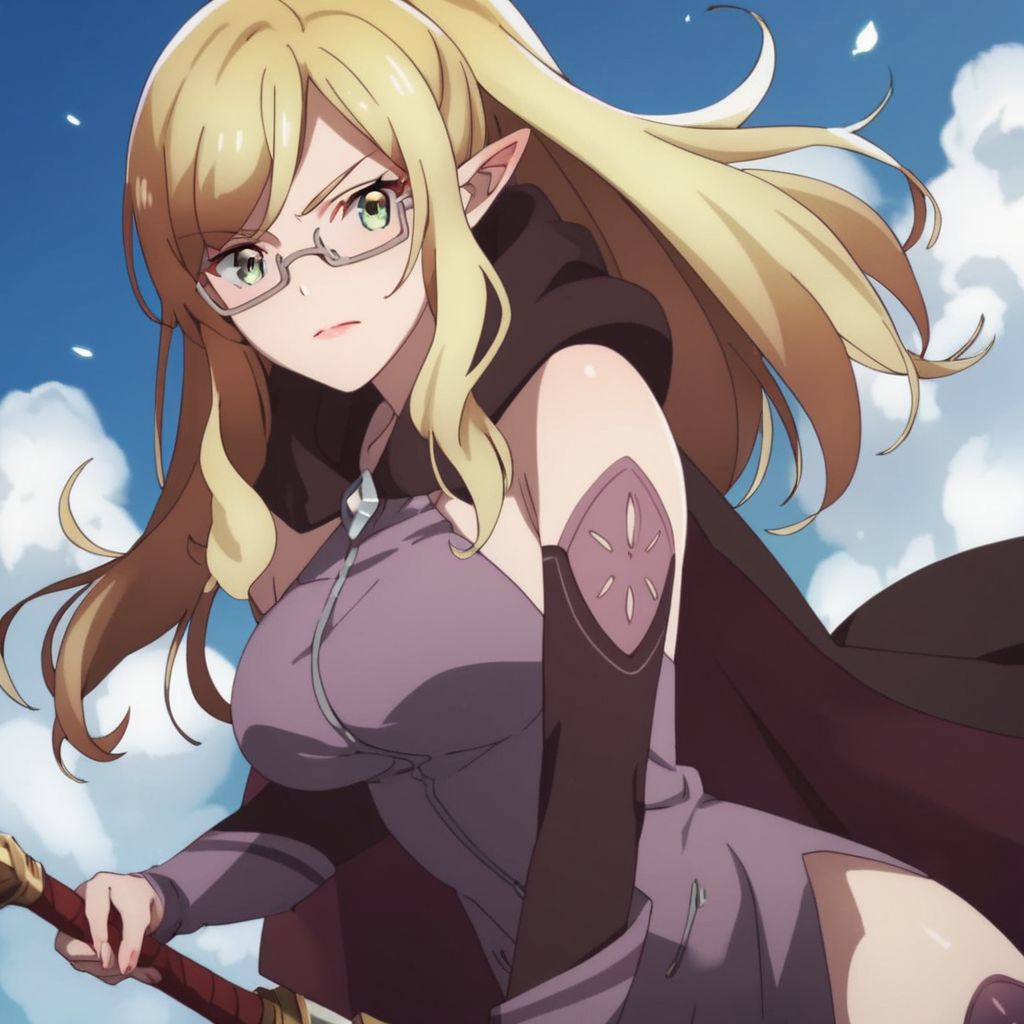 score_9, score_8_up, score_7_up, score_6_up, score_5_up, score_4_up, source_anime, , Steina, elf, glasses, fighting stance