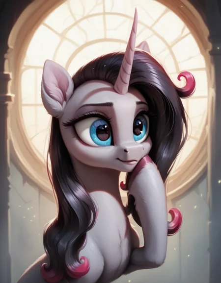 score_9,score_8_up,score_7_up,score_6_up,score_5_up,score_4_up,rating_safe,<lora:Oleander:1>,Oleander tfh,grey body,((cute, little, fuzzy pony, fur)),(high quality, detailed, beautiful),shiny,adorable face,detailed beautiful eyes,diadema,sunlight,realistic,outstanding,countershading,detailed soft lighting,ear fluff,hoof on face,cinematic vintage photography,