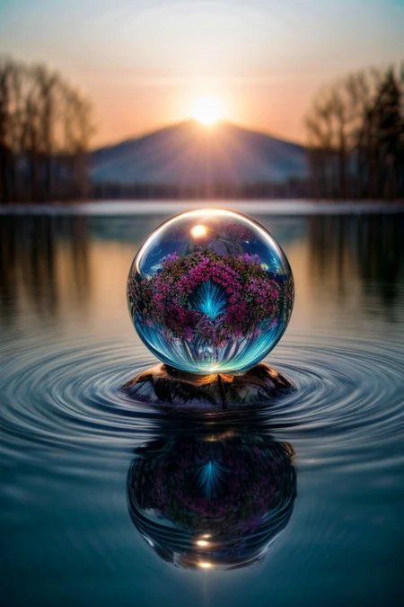 masterpiece, best quality, ultra-detailed, realistic, 8k, capture the most beautiness nature in a glowing morning dew crystal, a pine tree, flowers fields, many kinds of flowers, a couple of rabbits on very distant, lakes, meadows, glitter, moonlight, out-of-this-world scenery, lifelike, naturalism, greatest naturalism photo, immaculate detailed realism photography, rich colors, best colors perfect composition, perfect colors, colorful, clear photo, intrigue nature panorama, delicate nature photo, immaculate micro-details nature elements, out-of-this-world scenery, landscape, flowers, crystal fantastic, breathtaking beautiful nature, unmatched beauty nature, more nature elements, rich nature elements, aesthetic, artistic style, surreal, insanely lifelike, top best naturalism photography, greatest detailed, intricate details, depth of field, no human, detailerlora,