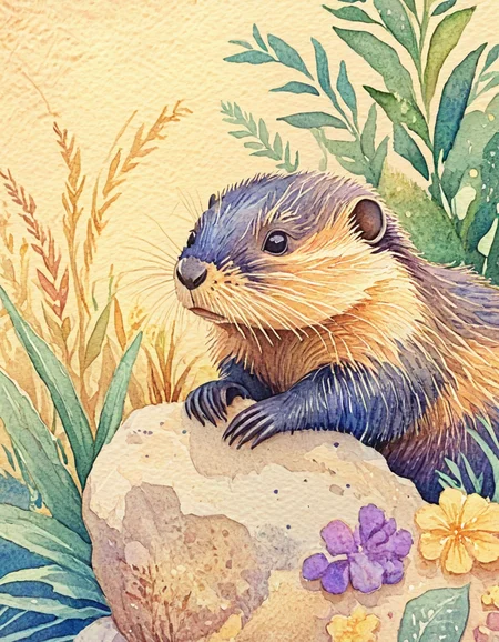 nutria <lora:novuschroma75 style:1.2> novuschroma75 style watercolor