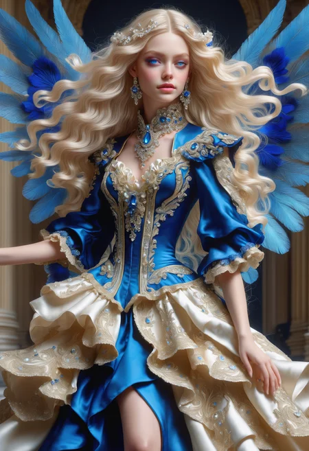 DonMM1yaXL man, baroque Mantua Dresses, Layered Ruffles, Quackenbush, Bodice Embellishments, Ruffled Skirt Hemlines, Baroque Pearl Necklaces, blue, wings,DonM3t3rn1tyXL, <lora:myLora\DonMM1y4XL-v1.1-000008:.8> <lora:released\DonM3t3rn1tyXL-v1.1-000008:.8> <lora:SDXL\DetailedEyes_V3> <lora:myLora\DonMDr4g0nXL-rb>