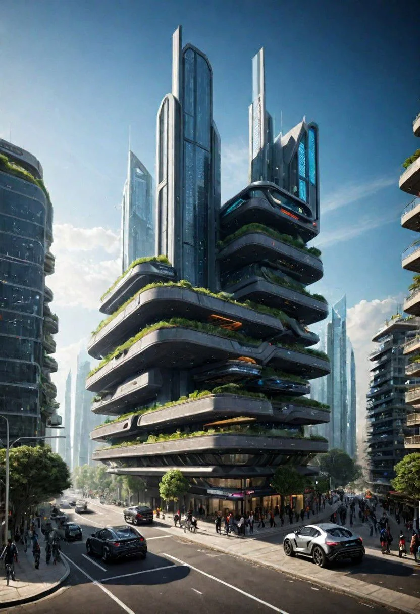 (The imagination of future cities, future buildings, future streets, future vehicles, future mass transportation, future pedestrians:1.3),
Futurism style, rich light and shadow, scifi, realistic,
(dark fantasy style:1.1),(creeping fog:0.9),
(white and dark gray colors:1.1), (harmonious colors:1.0),
[:traffic|windows|railing|stair|balcony|terrace|crowd|Sidewalk|vehicle|trees|equipment| detailed signal_details:0.7], [:marble|granite|lbrick|tile|metal|concrete|glass|foliage_material texture:0.7], 
(real landscape:1.1), (blurred background:1.0), 
(buildings|BREAK|trees|BREAK|Crowd|buildings|BREAK|trees|BREAK|Crowd|buildings|BREAK|trees|BREAK|Crowd:0.5), [(background, more_details:0.3), (more_details:0.6), (more_details:0.9), (more_details:1.2):0.65],
easynegative, BadDream, great lighting, clear, xtower