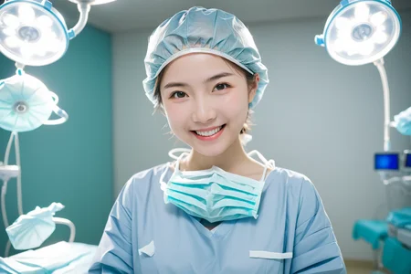 (RAW photo, best quality), 1girl, Japanese, smile, long sleeve surgical outfit, surgical mask, surgical gloves, surgical cap, operating room, overhead surgical light, blurred background, focused
<lora:concept_surgeon_mask_open_xl_v1-000002:1>, surgical_mask_open, completely_undone, masterpiece, best quality,