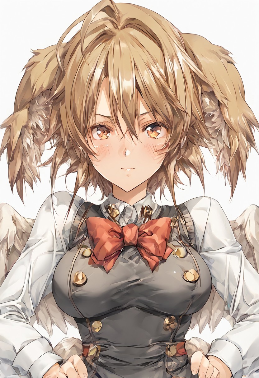 score_9, score_8_up, score_7_up, score_6_up, score_5_up, score_4_up, BREAK,  <lora:cmarket0826-sdxl-000028:1>, noa riads, 1girl, solo, breasts, blush, smile, short hair, simple background, brown hair, long sleeves, fluffy tail, ahoge, animal ears, dog ears, medium breasts,  swept bangs
shiny skin, school uniform, red bowtie, white shirt, black skirt, hands on hips, frown, blush, looking at viewer,
upper body, Eye focus
<lora:add-detail-xl:1.0>
