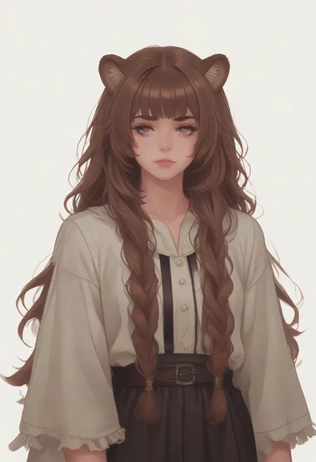 score_8_up, score_7_up, score_6_up, dnd <lora:dnd_flat:0.95> 1girl raphtalia, long hair, bangs, brown hair, animal ears, raccoon ears, raccoon tail, raccoon girl, pink eyes. dramatic lighting, ornate.
WHITE BACKGROUND
