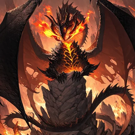 masterpiece, best quality, newest, absurdres, highres,
TWEV1.0, no humans, monster, dragon, black scales, fire, fire breath, wings, dragon wings, horns,
