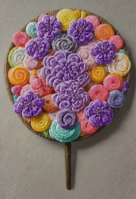 violet (flower), candy, made of candy,