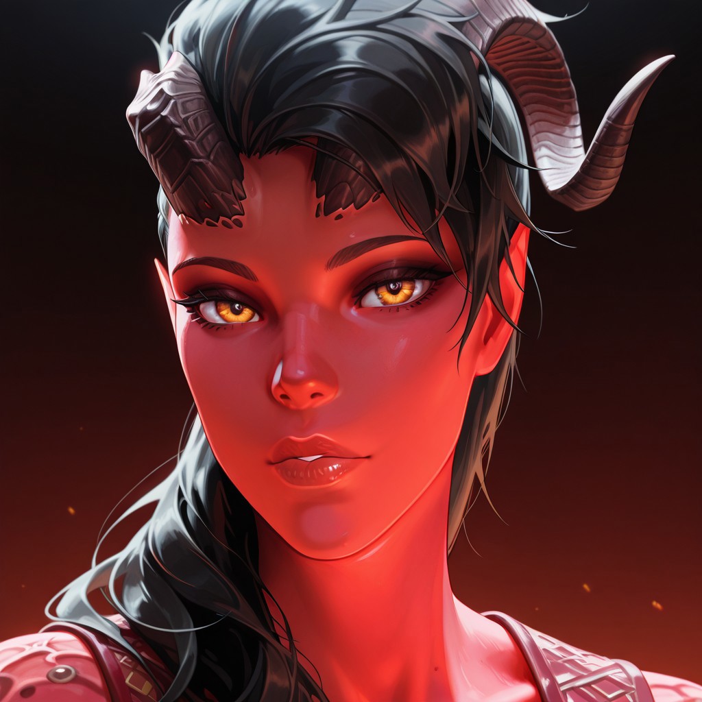 masterpiece, best quality, absurdres, highres,
<lora:ILBGKarlach:1.0>
BGKarlach, 1girl, demon horns, black hair, long hair, red skin, detailed eyes, detailed lips, luscious lips, glossy lips, looking at viewer, portrait