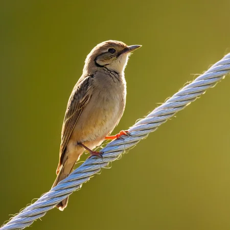 <lora:HMSGé¸ç±»æå½±XL-000001:1>,A cute little bird perching on a wire in the sunlight.