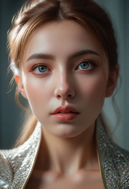 Glamor Portrait, zoomed out, 135 mm, DLSR, Nikon D7000, macrophotography, angel, godsworn, angelic, (((multiple eyes on head and sides))), ultra detailed facial features, enchanting, volumetric lighting, realistic subsurface scattering , cinematic low-key portrait photography, hyper detailed, texture, 8k, HD, UHD, perfect texture, featured on Artstation, top of Pinterest