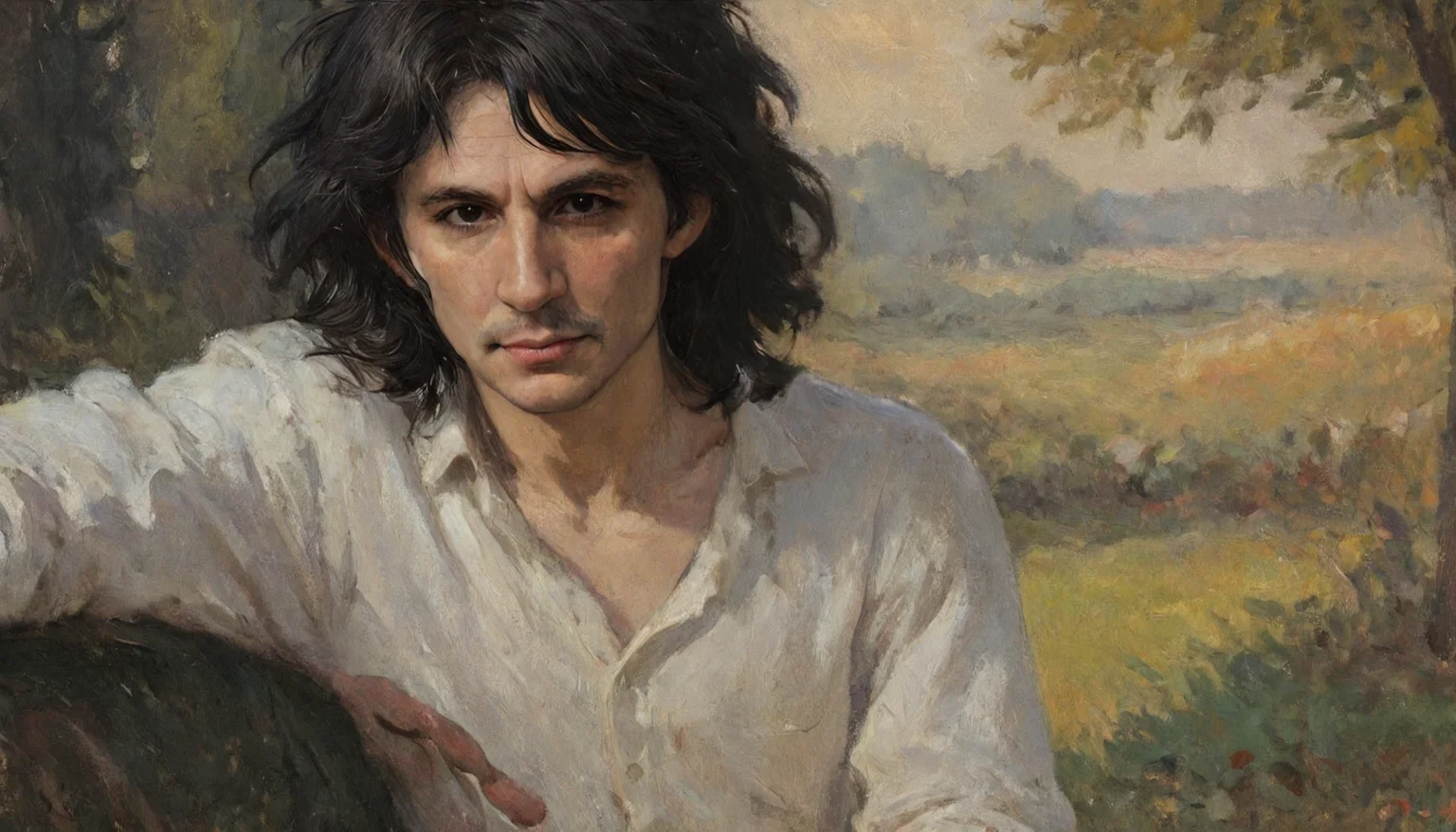Positiv Clip L
(impressionist painting,:1.4) an award-winning, of a man,
Positive Clip G
(impressionist painting,:1.4) an award-winning, of a skinny Gothic man that captivates the viewer. his dark eyes exude depth and penetration. The dark lips lend a mysterious sensuality to his expression. This close-up captures the intensity and captivating allure of Gothic aesthetics in a single moment, sunset in the background,
---------