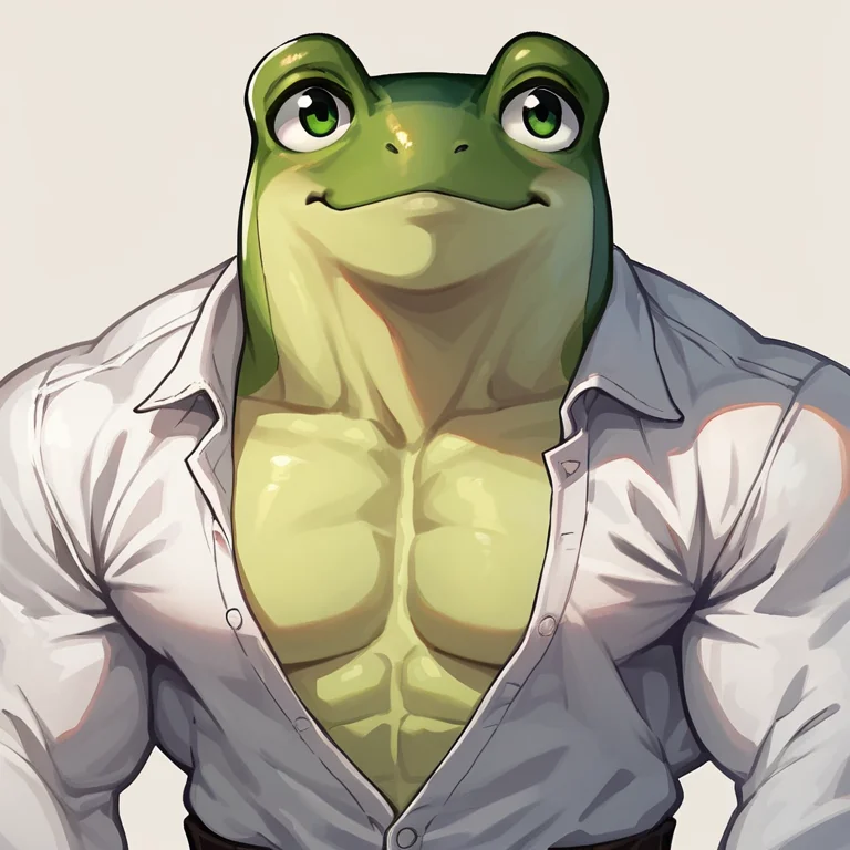 score_9,score_8_up,score_7_up,
<lora:muscular:0.6>,
muscular_body,
frog,,solo,(cute face),upper body,trousers,