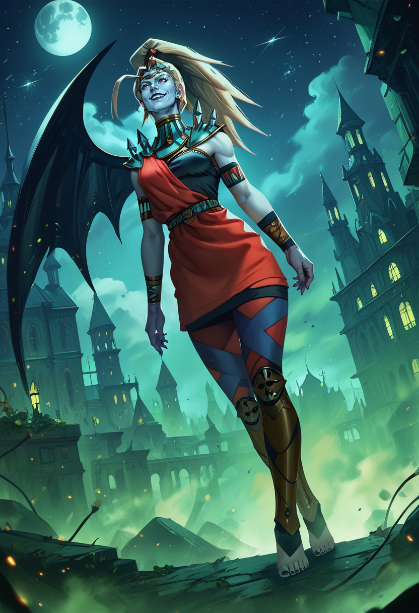 score_9, score_8_up, score_7_up, score_6_up, score_5_up, full body, Alecto as a beautiful woman, high fashion city as a dark night scene, illustrated by Greg Rutkowski and Artgerm and Stanley Artgerm  on artstation, dark cinematic night lighting provided by Ivan Gognoak, WLOP, wide point horizontal angle  on a 5D facet, The Empire_under-s of * The World as A Star a, I, as Raven once 
<lora:Alectoha:1.0>